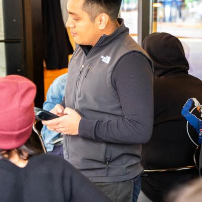 A server taking an order.