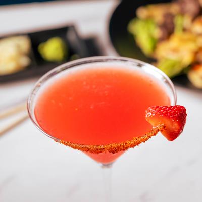 Pink Panther cocktail, close-up.