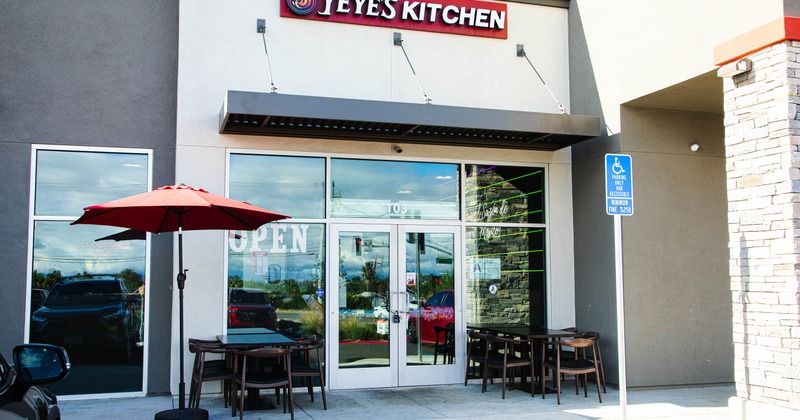Exterior, seating place near entrance