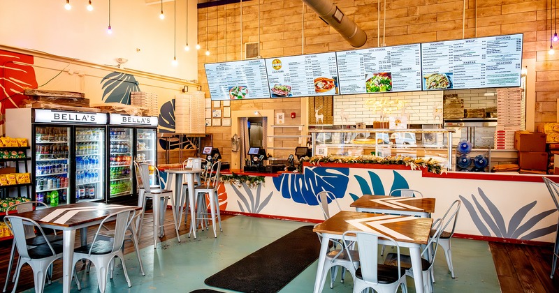 Interior, seating area and order counter