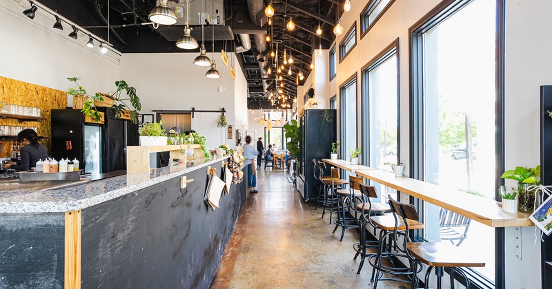 Interior space, bar area, and counter bar window seating