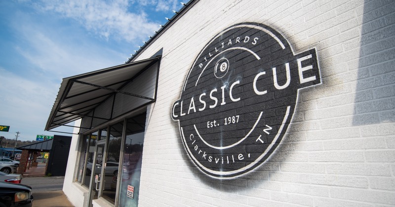 Exterior, sign, entry in the foreground