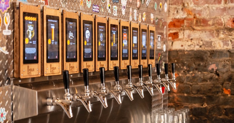 Beer pipe line from a brick wall