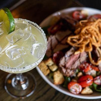 Margarita and Bruschetta Steak Spinach Salad.