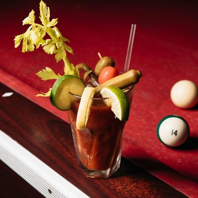 Bloody mary on pool table