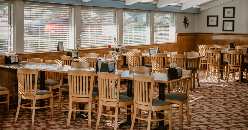 Interior, chairs and tables