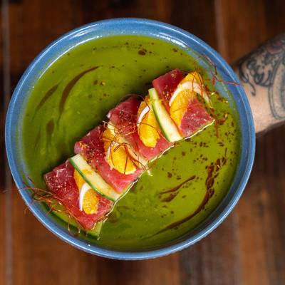 Local crudo, top view.