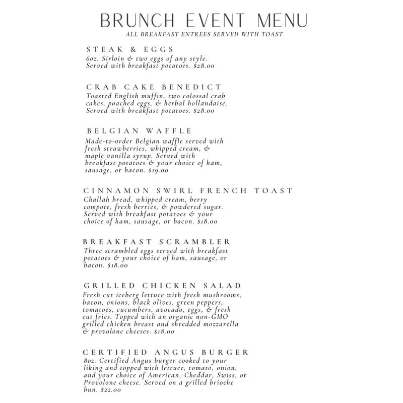 Brunch Event Menu photo