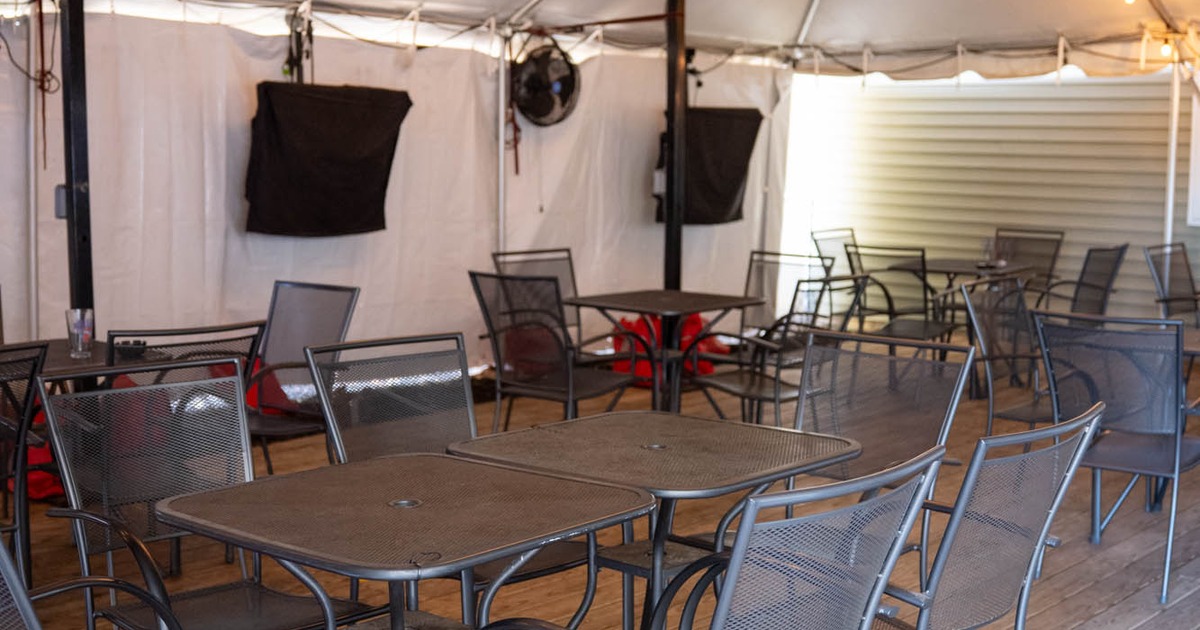 Dining area, tables ready for guests