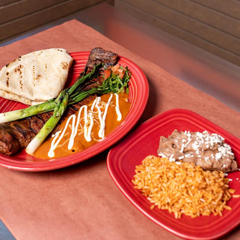 menu item 28 of 33, Carne Asada con Enchilada Queso