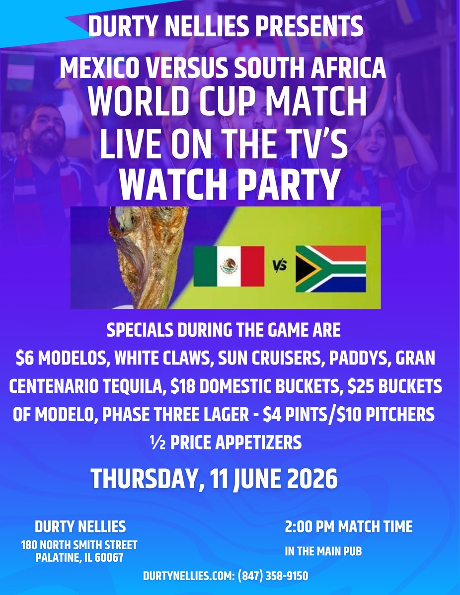 Mexico versus South America World Cup Soccer Match Watch Party at Durty Nellies event photo
