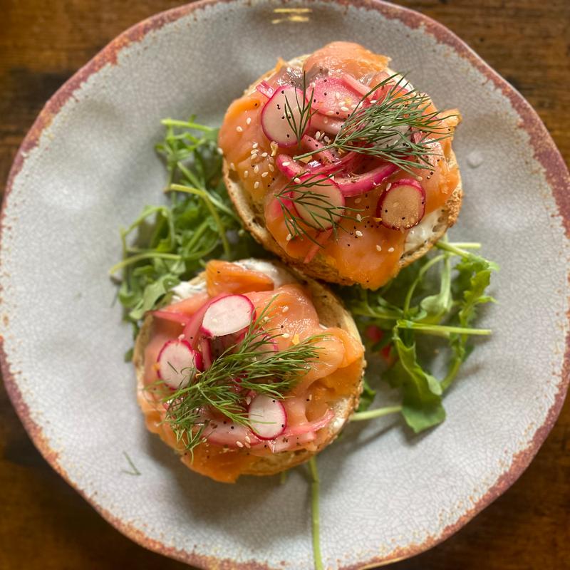 Salmon Lox on Everything Bagel photo