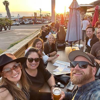 Exterior, people at the patio.