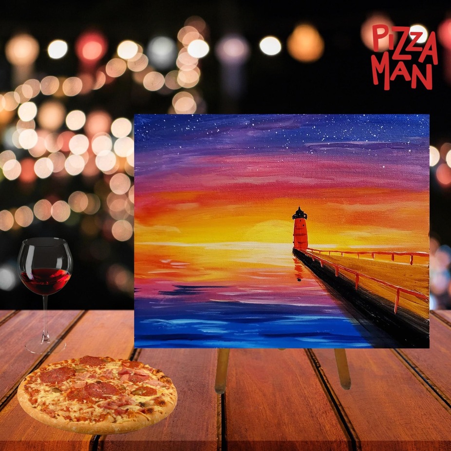 Pizza Man Milwaukee Paint & Sip - MKE Lighthouse event photo