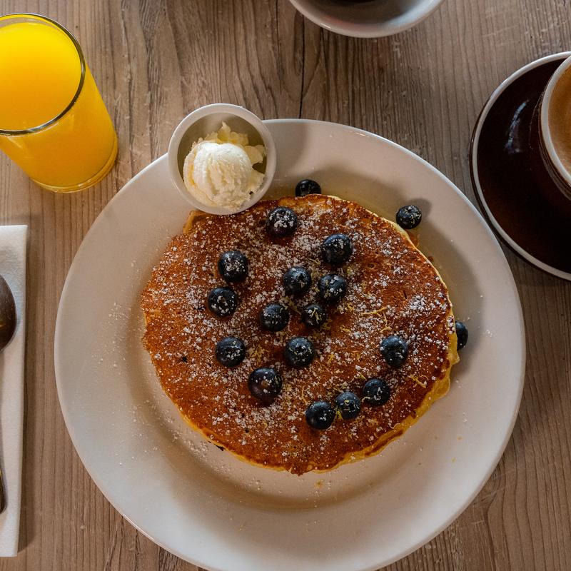 Cornmeal Pancakes with Lemon & Blueberries photo
