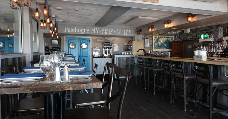 Interior, diner and bar area, tables and chairs