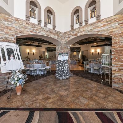 The Franciscan Event Center interior, entrance to a wedding event room