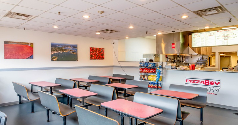 Interior, seating place with bar in the back