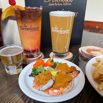 2 Jumbo Shrimp covered in habanero sauce 