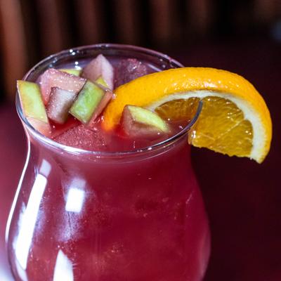 A glass of sangria.