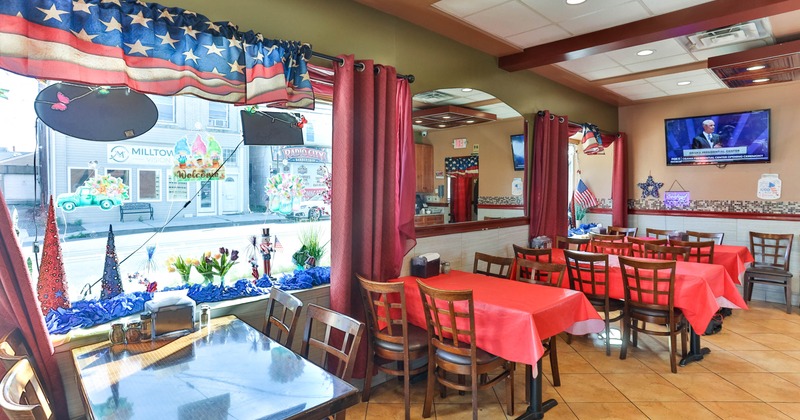 Interior, tables and chairs