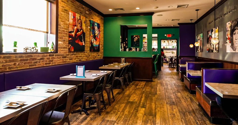 Interior, wide view, dining area