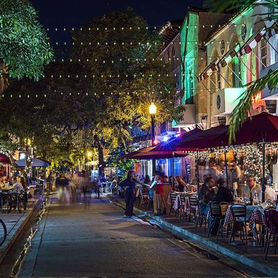 Exterior, street at night