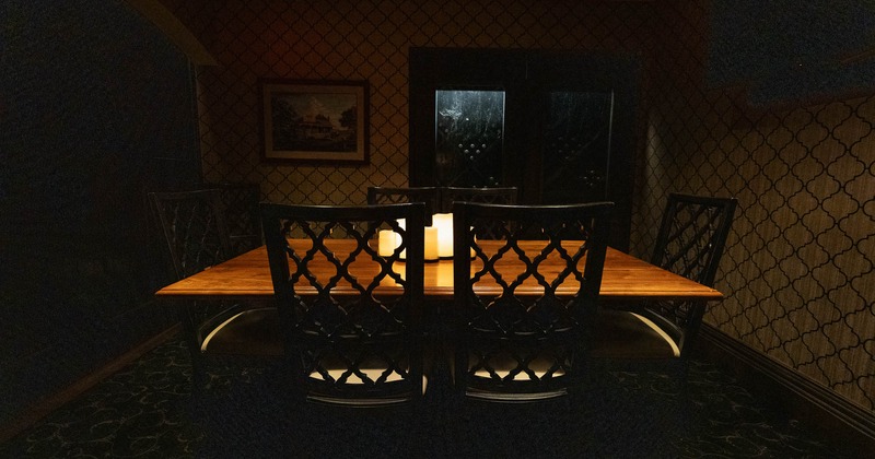 Interior, table and chairs