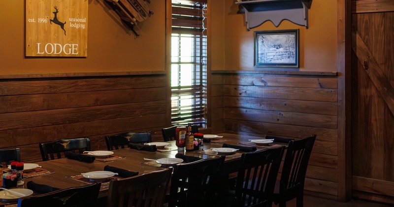 Interior, cabin themed dining space