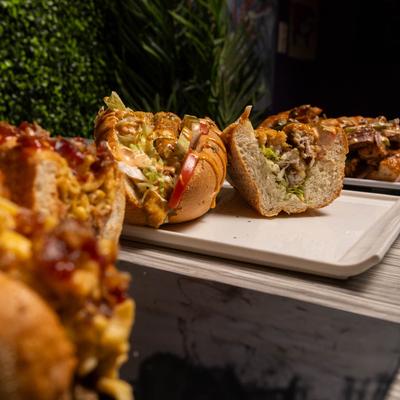 Assorted sandwiches.