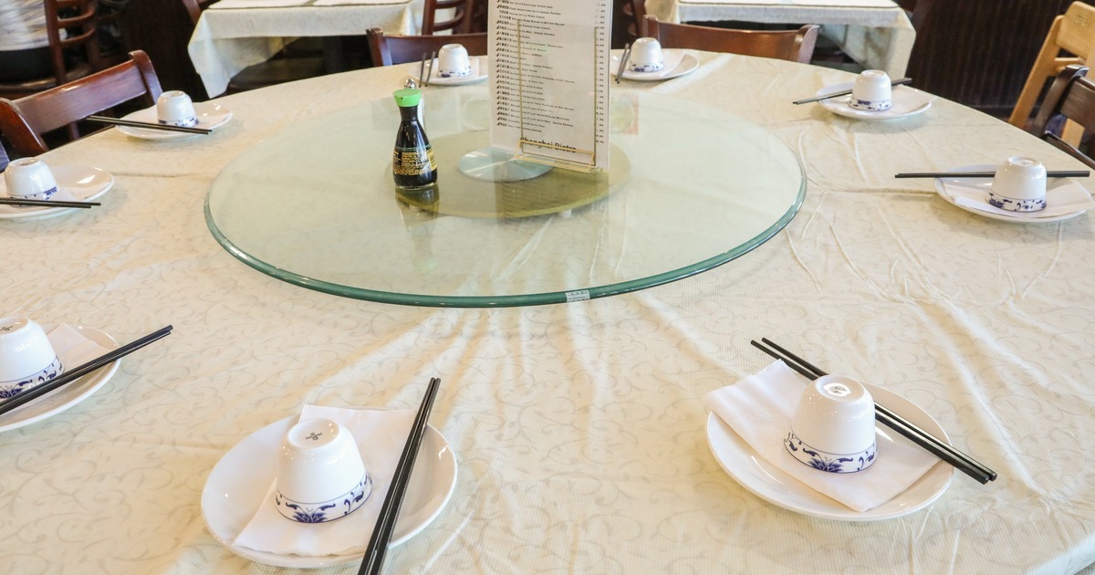 Diner set up table, close up