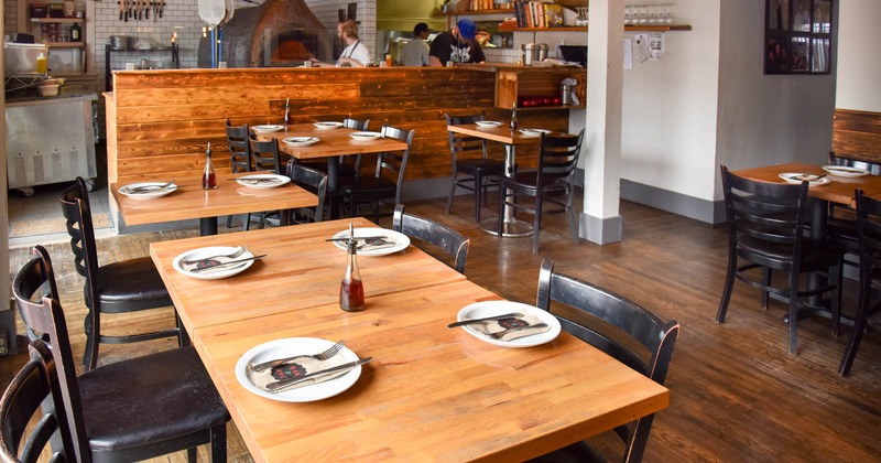 Interior, table set for guests
