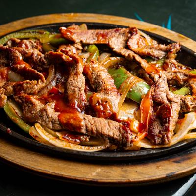 Steak fajitas.