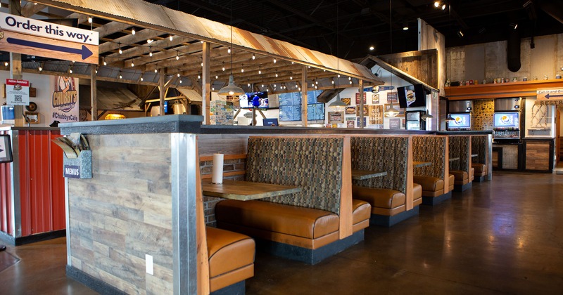 Interior, dining booths