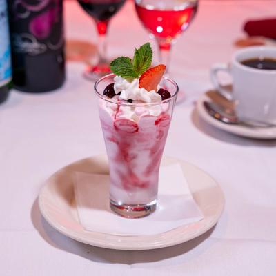 Vanilla and Amarena Cherry gelato.