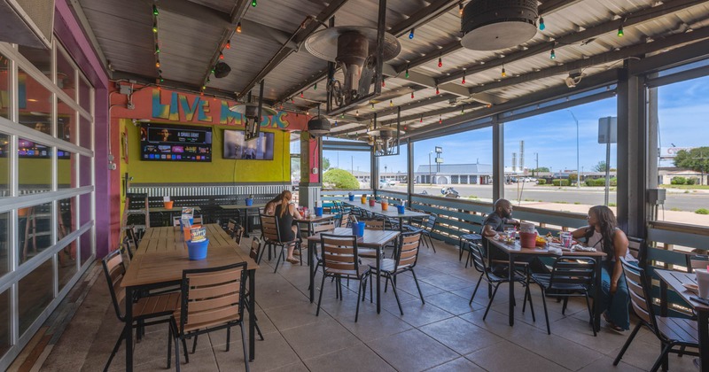 Patio, seating and dining area