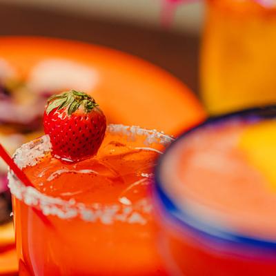 Strawberry margarita, close-up.