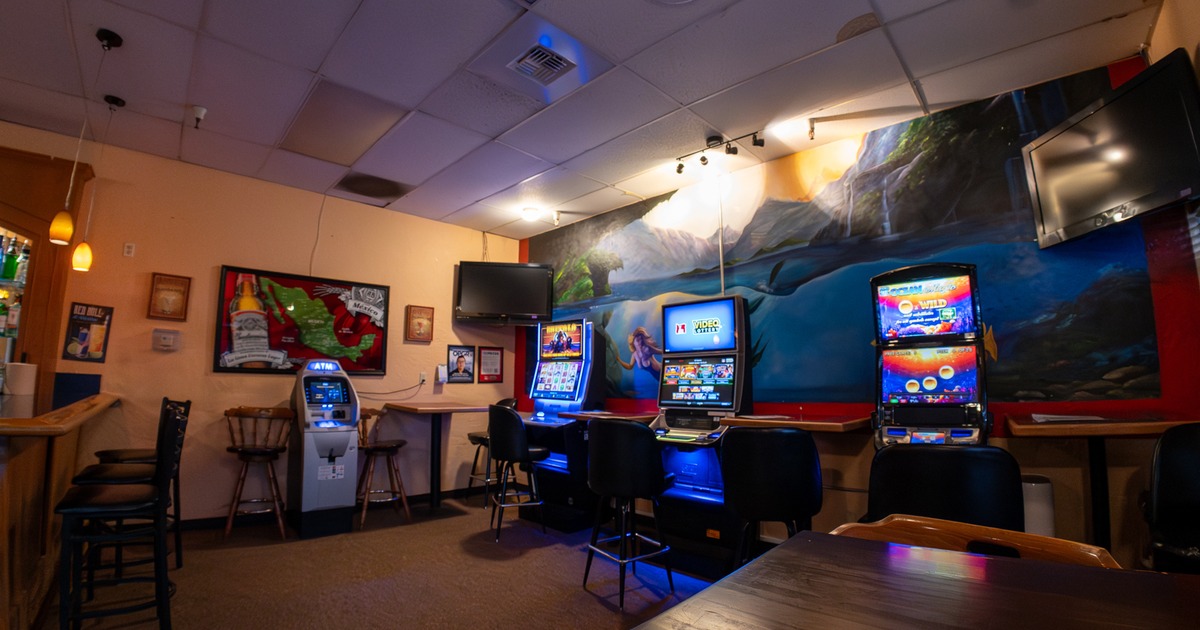 Interior, game room,  slot and game machines