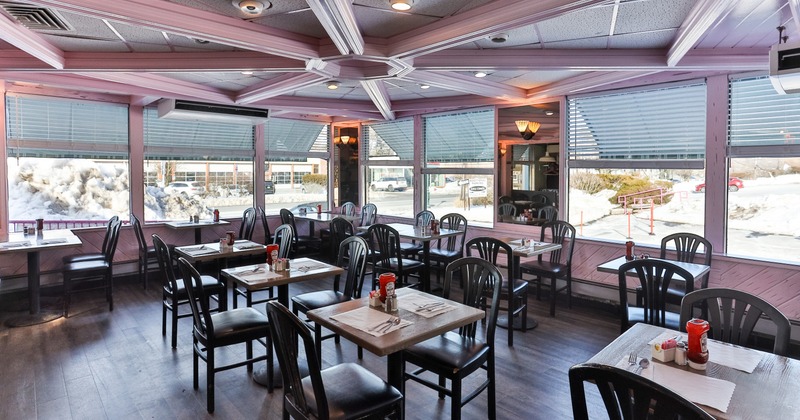 Interior, dining area, tables and chairs