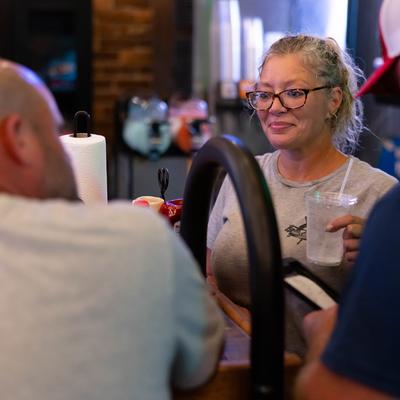 People at the bar area.