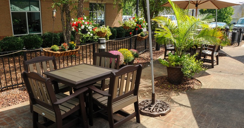 Patio, tables and seating