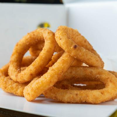 Onion rings, close-up.