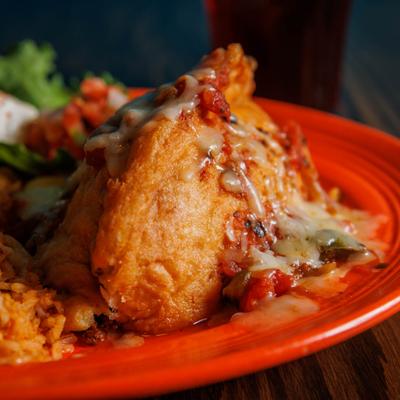 Chile Relleno, stuffed roasted poblano pepper