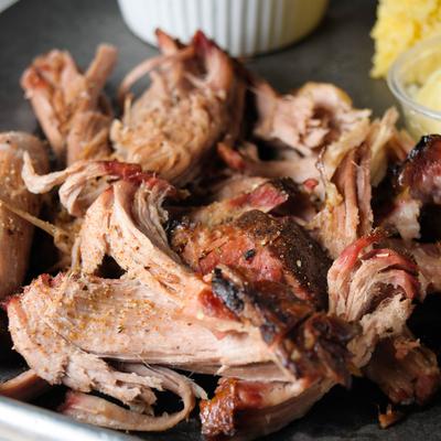 Close up of pulled pork.