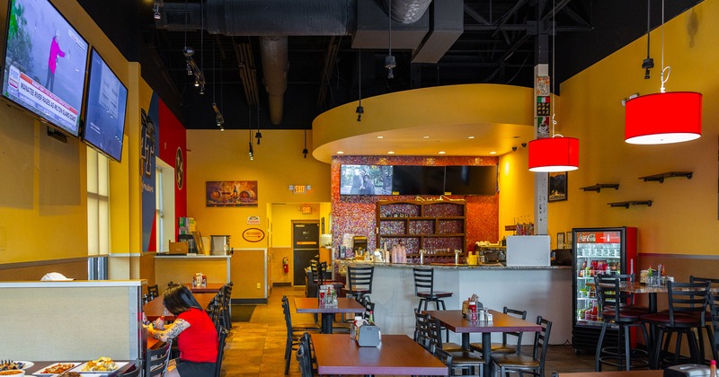 Interior, dining area and bar