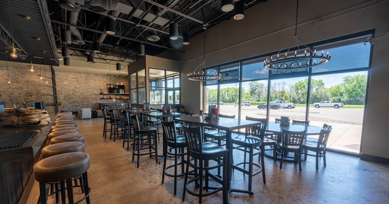 Interior, bar tables and stools