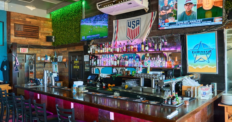 Interior, a bar with bar stools
