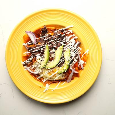 Chilaquiles, top view