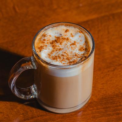 A served cappuccino.