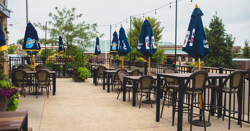 Exterior, tables and chairs ready for guests